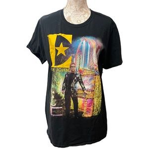 ELTON JOHN "Farewell" Concert T-Shirt Tee 2018 Black Size Large Band Merch
